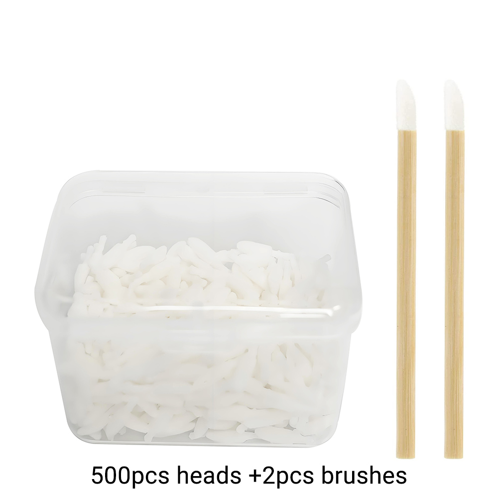 Group Head Brush - 500pcs Disposable Lip Brush Fiber Head