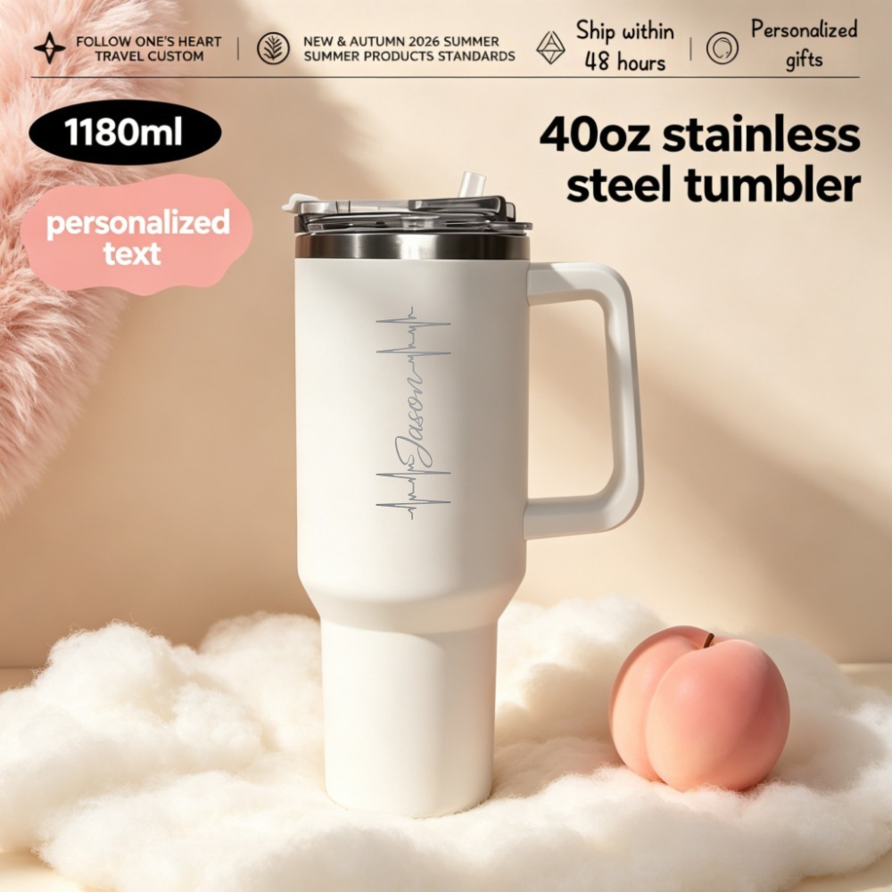 Coffee Equipment For Camping - 1L Personalized text bottle Stainless steel