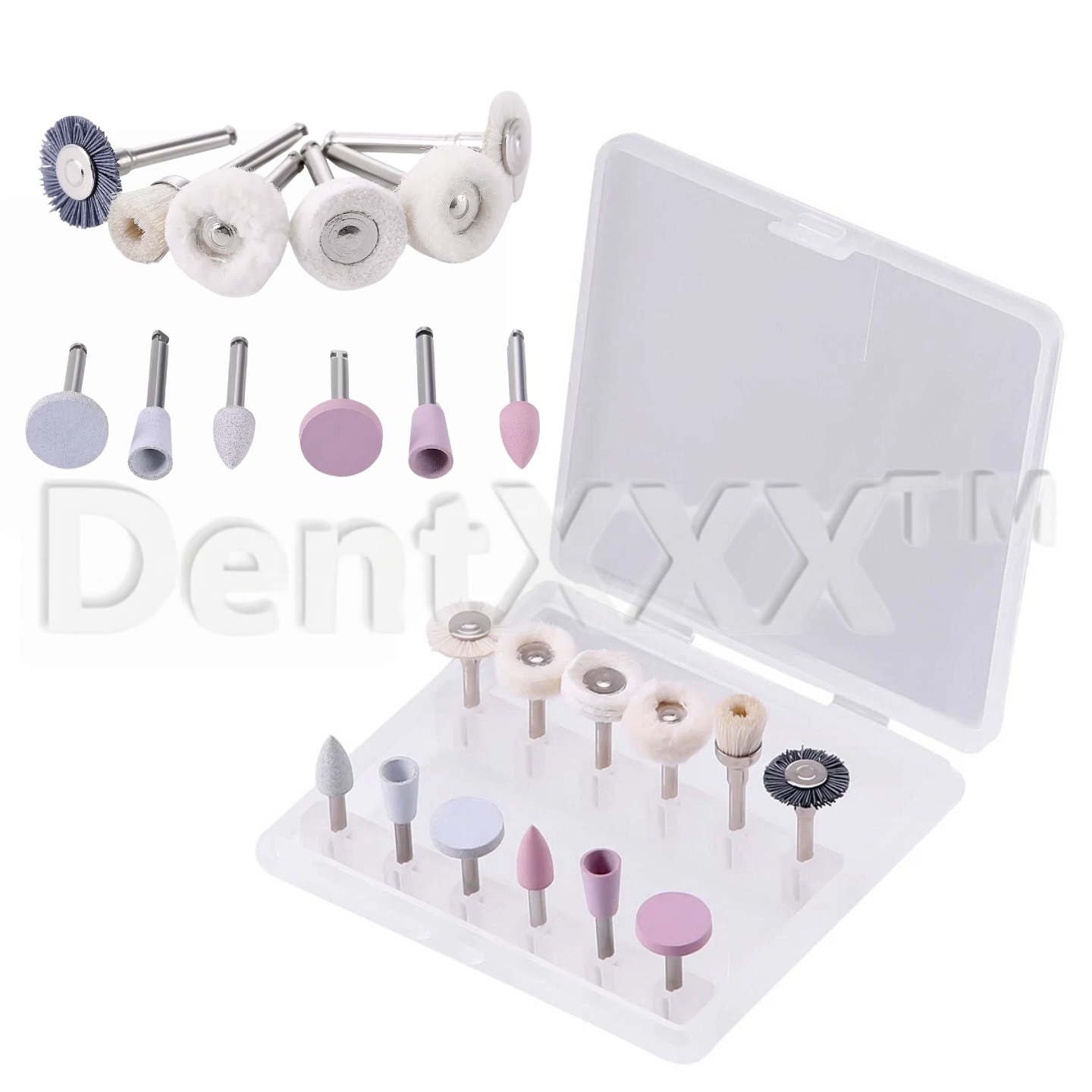 Group Head Brush - 12Pcs Composite Polishing Kit, 2.35mm Diameter