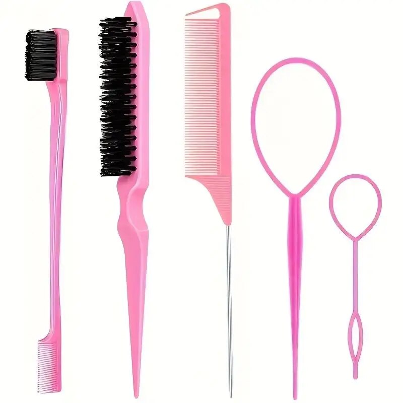 Group Head Brush - 5pcs Hairdressing Tools Pointed Tail Comb