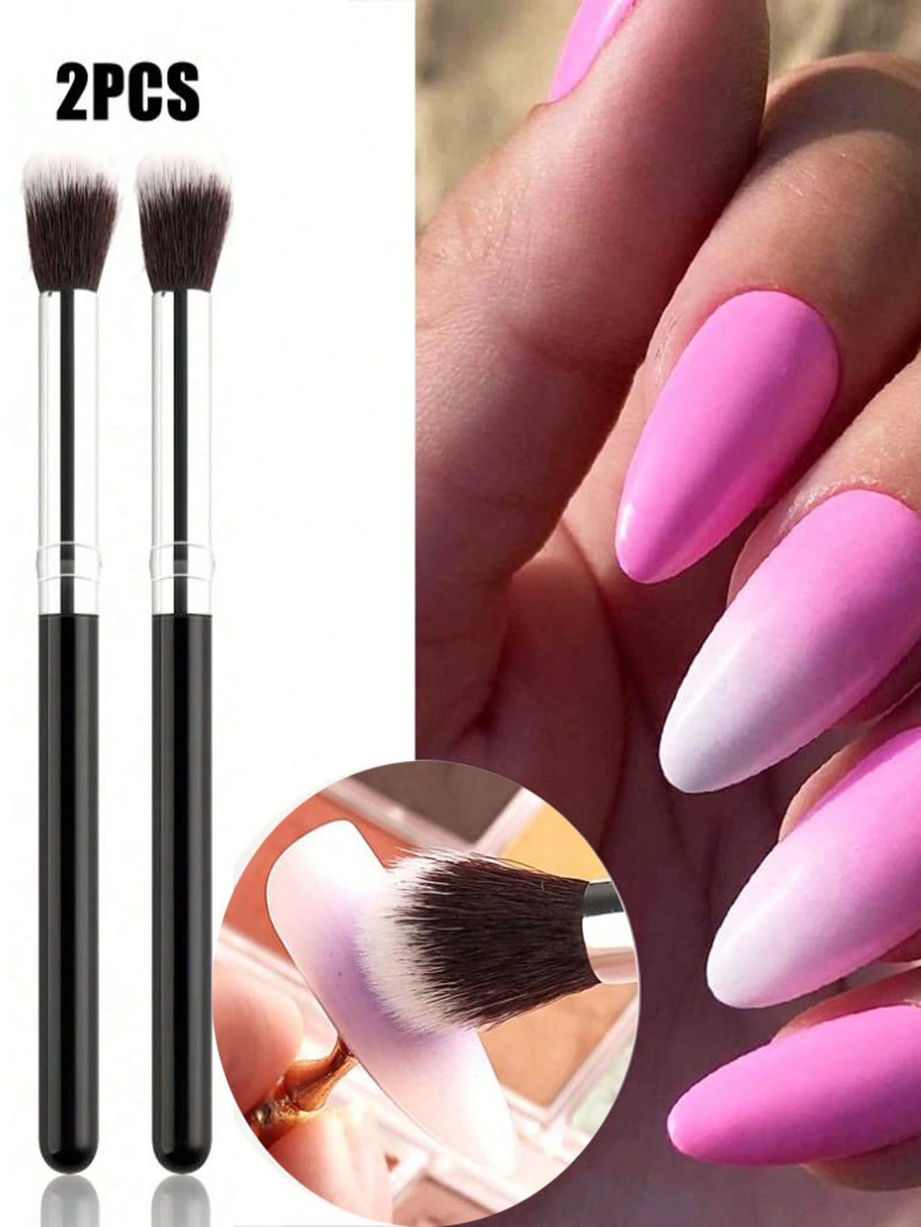 2Pcs Ombre Nail Art Brush Set  - Group Head Brush review and price